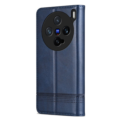 For vivo X200 Pro mini AZNS Magnetic Calf Texture Leather Phone Case(Dark Blu)