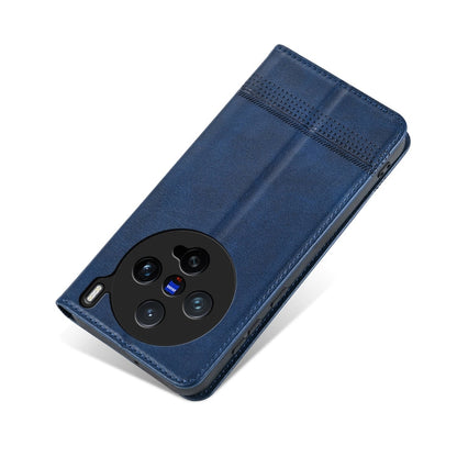 For vivo X200 Pro mini AZNS Magnetic Calf Texture Leather Phone Case(Dark Blu)