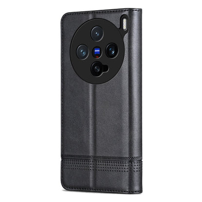 For vivo X200 Pro mini AZNS Magnetic Calf Texture Leather Phone Case(Black)