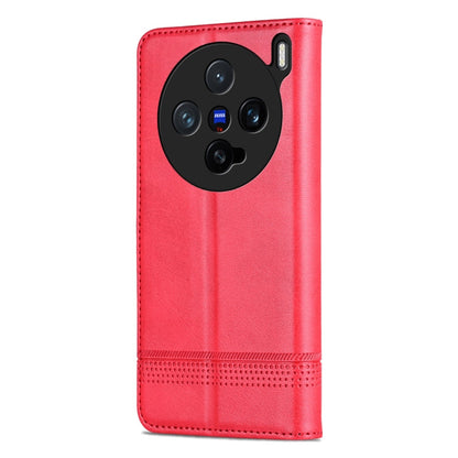 For vivo X200 Pro mini AZNS Magnetic Calf Texture Leather Phone Case(Red)