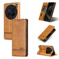Pour étui de téléphone en cuir texturé de veau magnétique AZNS pour vivo X200 Pro (marron clair)