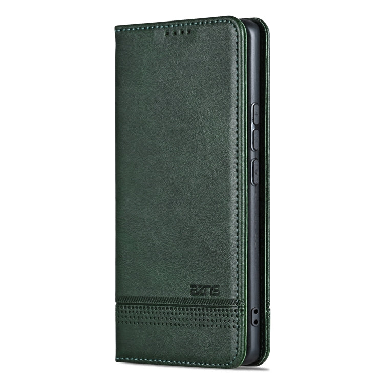 For vivo X200 Pro AZNS Magnetic Calf Texture Leather Phone Case(Dark Green)