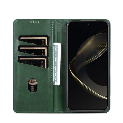 For vivo X200 Pro AZNS Magnetic Calf Texture Leather Phone Case(Dark Green)