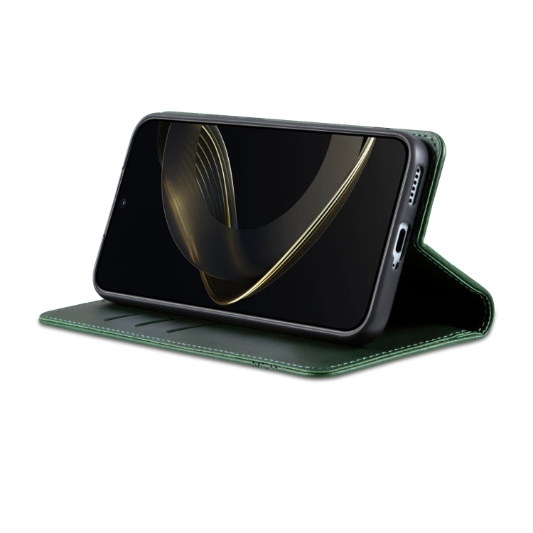 For vivo X200 Pro AZNS Magnetic Calf Texture Leather Phone Case(Dark Green)
