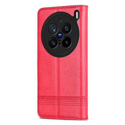 For vivo X200 Pro AZNS Magnetic Calf Texture Leather Phone Case(Red)