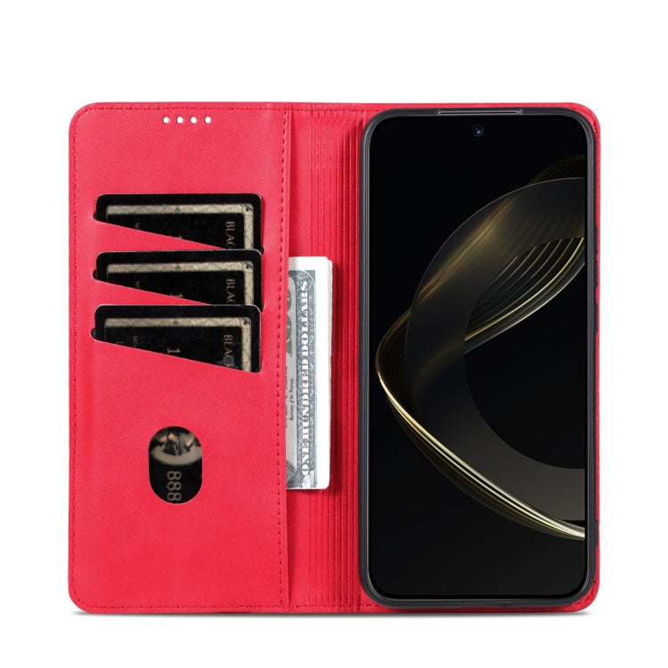 For vivo X200 Pro AZNS Magnetic Calf Texture Leather Phone Case(Red)