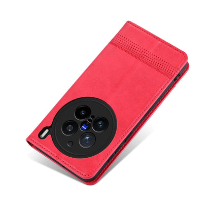 For vivo X200 Pro AZNS Magnetic Calf Texture Leather Phone Case(Red)