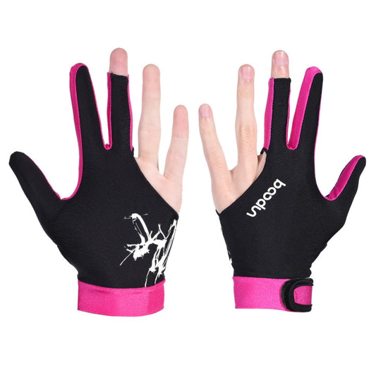 BOODUN M050912 Gants fins et respirants à trois doigts pour billard, homme et femme, taille L (Rose Rouge)