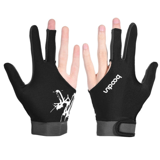 BOODUN M050912 Gants fins et respirants pour hommes et femmes, à trois doigts, pour billard, Taille:L (Gris Foncé)