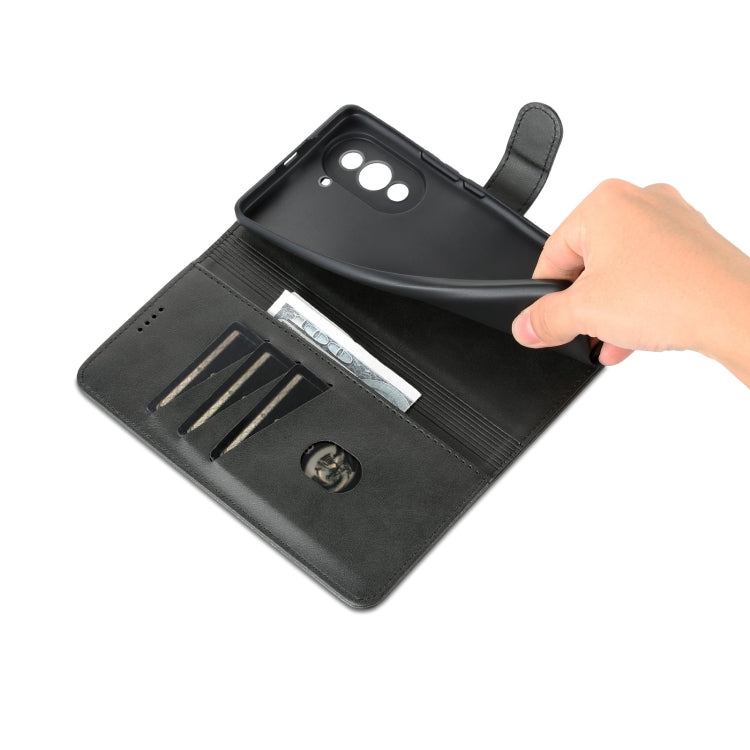 For Huawei nova 10 AZNS Skin Feel Calf Texture Flip Leather Phone Case(Black)