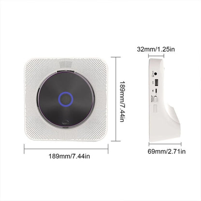 Kecag KC-806 2A Retro Bluetooth Music Disc Album CD Player, Specification:Rechargeable Version(White)