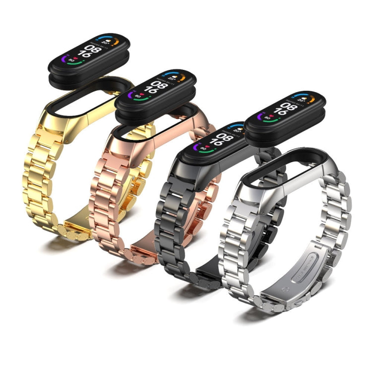 For Xiaomi Mi Band 6 / 6 NFC MIJOBS TF2 Tri-Bead Stainless Steel Watch Band(Purple)