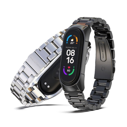 For Xiaomi Mi Band 6 / 6 NFC MIJOBS TF2 Tri-Bead Stainless Steel Watch Band(Silver)