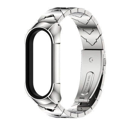 For Xiaomi Mi Band 7 / 7 NFC MIJOBS Stainless Steel Watch Band, Style:TF2 V Type(Silver)