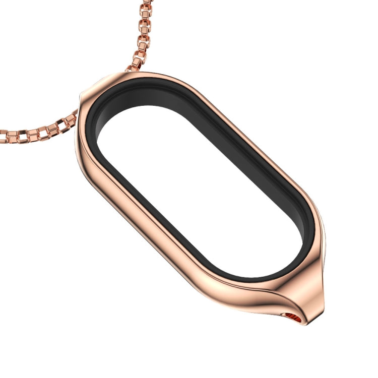 For Xiaomi Mi Band 7 / 7 NFC MIJOBS Metal Pendant Stainless Steel Watch Necklace (Rose Gold)