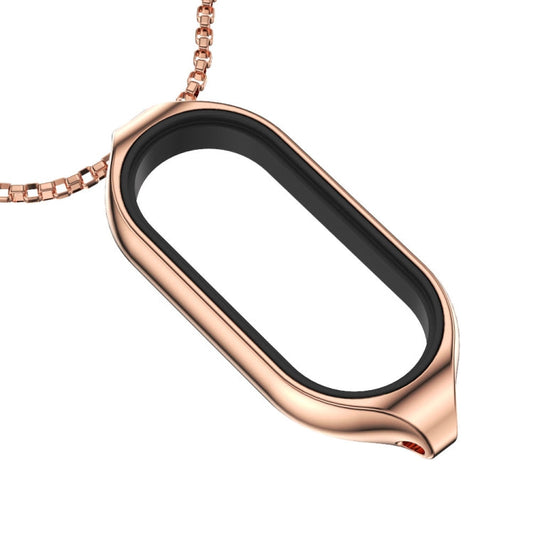 For Xiaomi Mi Band 7 / 7 NFC MIJOBS Metal Pendant Stainless Steel Watch Necklace (Rose Gold)