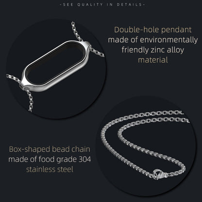For Xiaomi Mi Band 7 / 7 NFC MIJOBS Metal Pendant Stainless Steel Watch Necklace (Rose Gold)