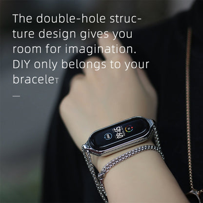 For Xiaomi Mi Band 7 / 7 NFC MIJOBS Metal Pendant Stainless Steel Watch Necklace (Rose Gold)