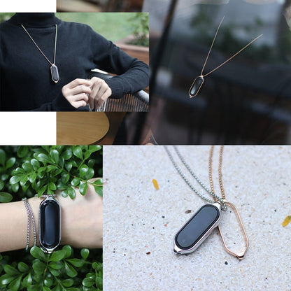 For Xiaomi Mi Band 7 / 7 NFC MIJOBS Metal Pendant Stainless Steel Watch Necklace (Rose Gold)
