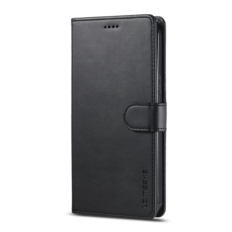 For iPhone 14 LC.IMEEKE Calf Texture Horizontal Flip Leather Case (Black)