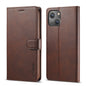 For iPhone 14 Plus LC.IMEEKE Calf Texture Horizontal Flip Leather Case (Brown)
