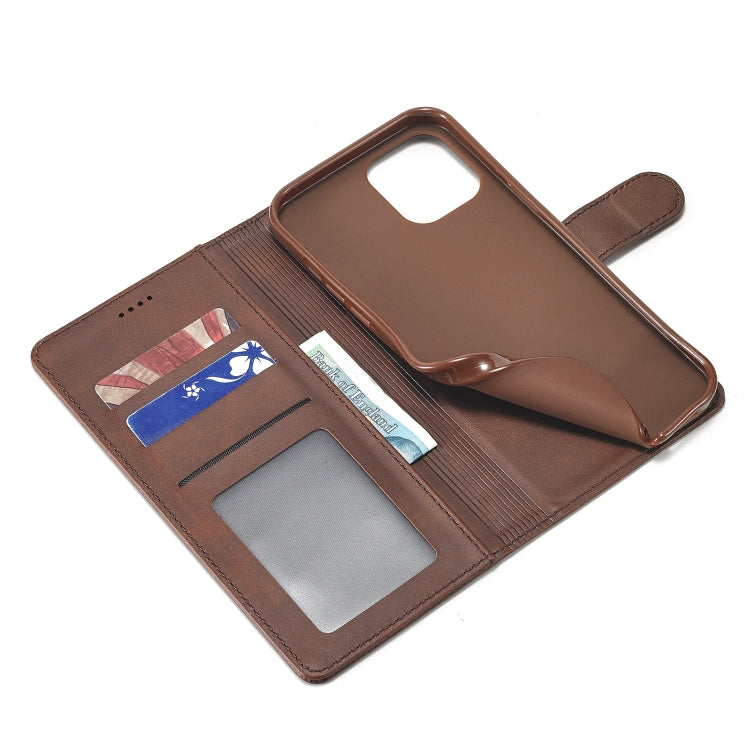 For iPhone 14 Plus LC.IMEEKE Calf Texture Horizontal Flip Leather Case (Brown)