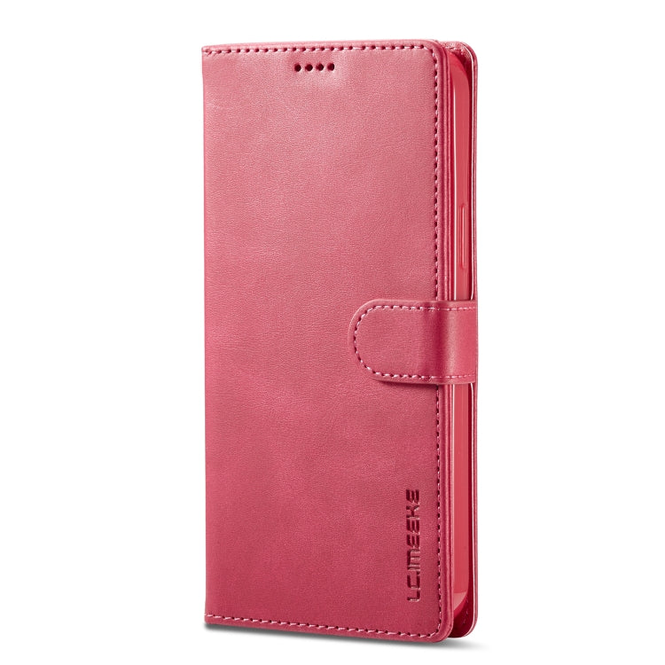 For iPhone 14 Pro LC.IMEEKE Calf Texture Horizontal Flip Leather Case(Red)