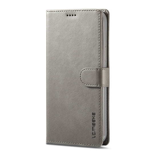 Pour iPhone 14 Pro Étui en Cuir à Rabat Horizontal LC.IMEEKE Texture Veau (Gris)