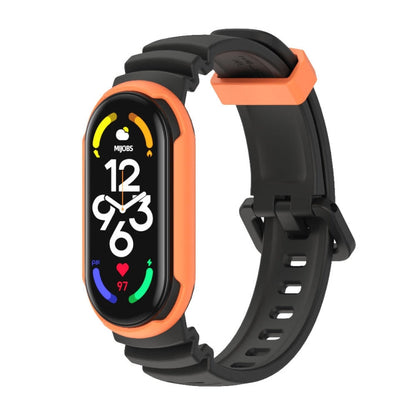 For Xiaomi Mi Band 5 / 6 / 7 MIJOBS GS Unibody Two-color Watch Band(Black Orange)