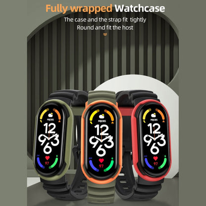For Xiaomi Mi Band 5 / 6 / 7 MIJOBS GS Unibody Two-color Watch Band(Black Army Green)