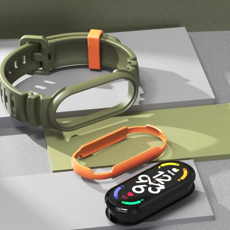For Xiaomi Mi Band 5 / 6 / 7 MIJOBS GS Unibody Two-color Watch Band(Midnight Blue Orange)
