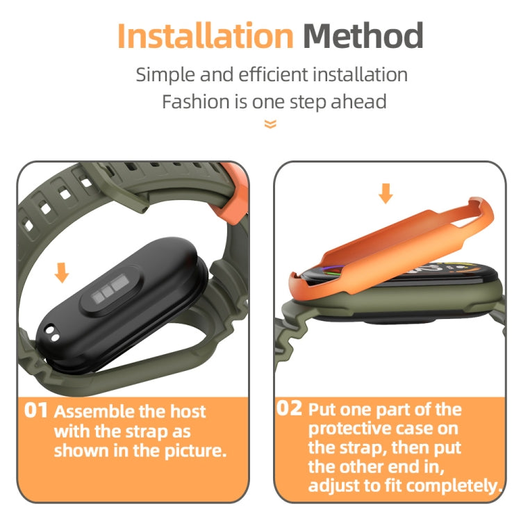 For Xiaomi Mi Band 5 / 6 / 7 MIJOBS GS Unibody Two-color Watch Band(Black Orange)