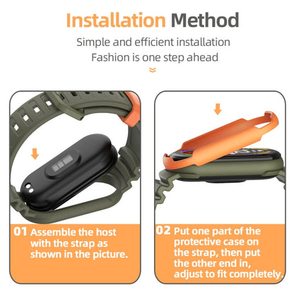 For Xiaomi Mi Band 5 / 6 / 7 MIJOBS GS Unibody Two-color Watch Band(Midnight Blue Orange)