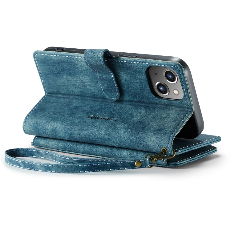 For iPhone 14 CaseMe C30 Multifunctional Phone Leather Case (Blue)