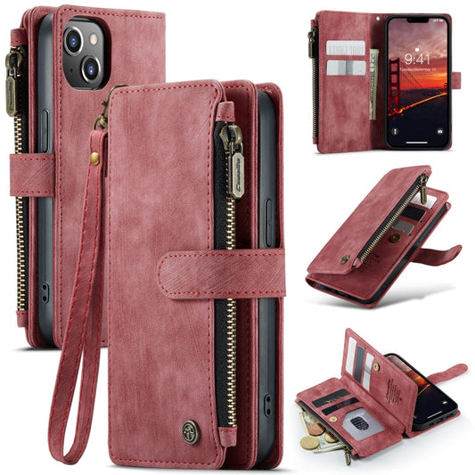 Pour étui en cuir multifonctionnel pour téléphone CaseMe C30 iPhone 14 (rouge)