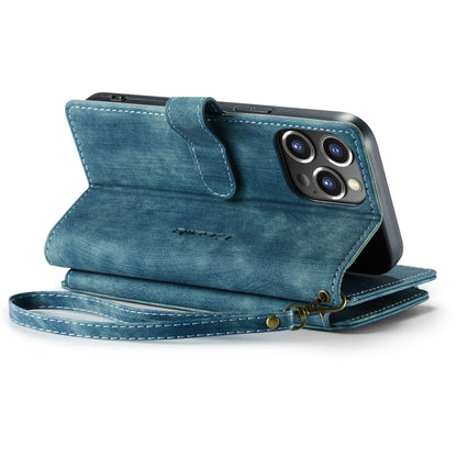 For iPhone 14 Pro CaseMe C30 Multifunctional Phone Leather Case(Blue)
