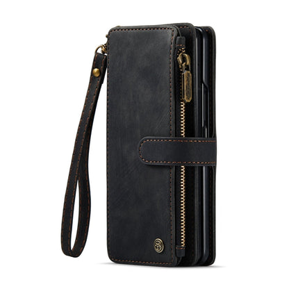 For Samsung Galaxy Z Fold6 5G CaseMe C30 Multifunctional Card Slots Zipper Phone Leather Phone Case(Black)