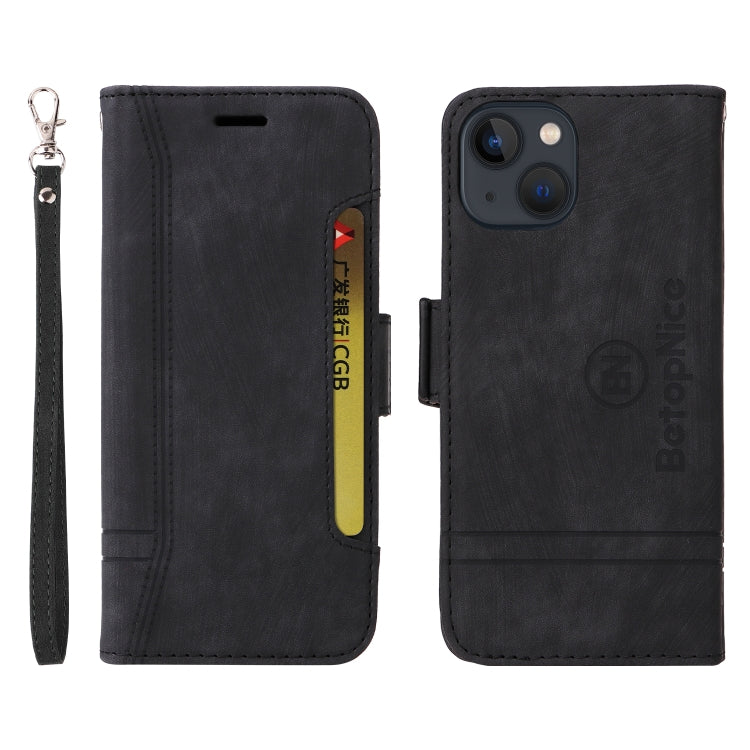 For iPhone 14 BETOPNICE Dual-side Buckle Leather Phone Case(Black)