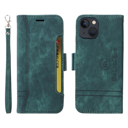 For iPhone 14 BETOPNICE Dual-side Buckle Leather Phone Case(Green)
