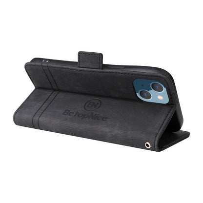 For iPhone 14 Plus BETOPNICE Dual-side Buckle Leather Phone Case(Black)