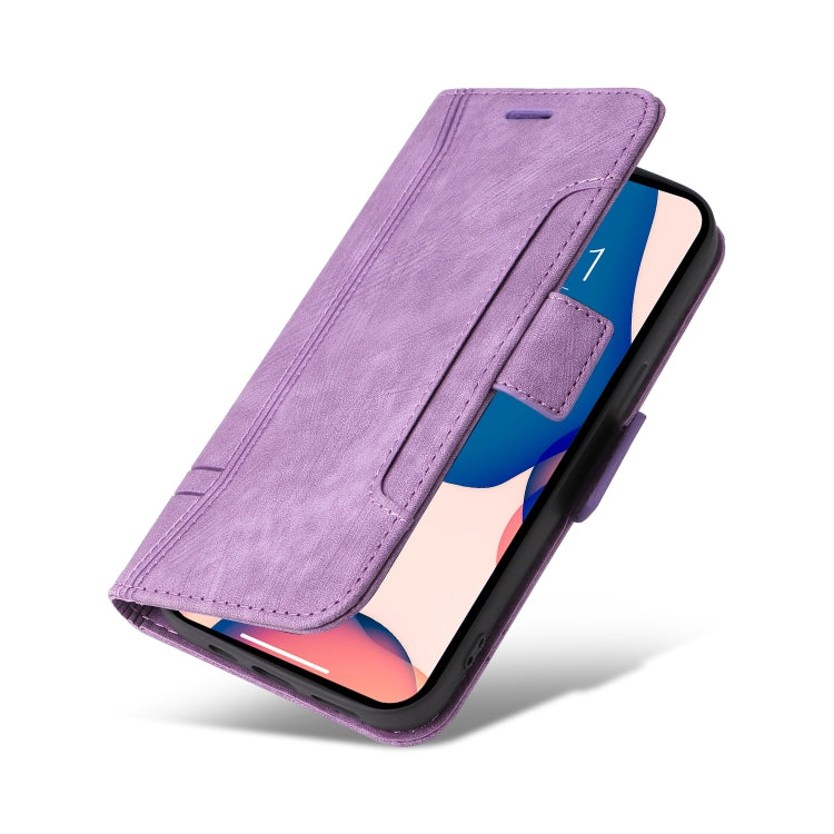 For iPhone 14 Pro Max BETOPNICE Dual-side Buckle Leather Phone Case(Purple)