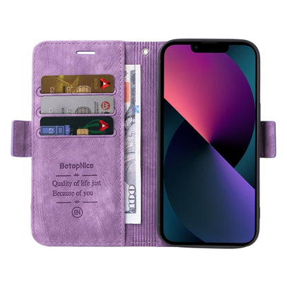 For iPhone 13 mini BETOPNICE Dual-side Buckle Leather Phone Case(Purple)