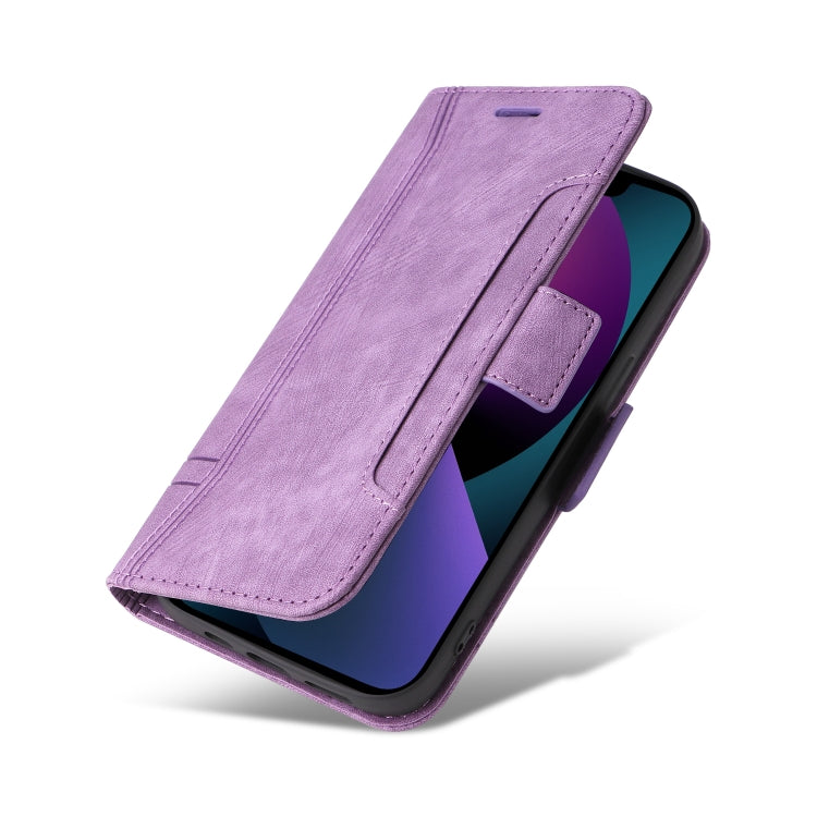 For iPhone 13 mini BETOPNICE Dual-side Buckle Leather Phone Case(Purple)