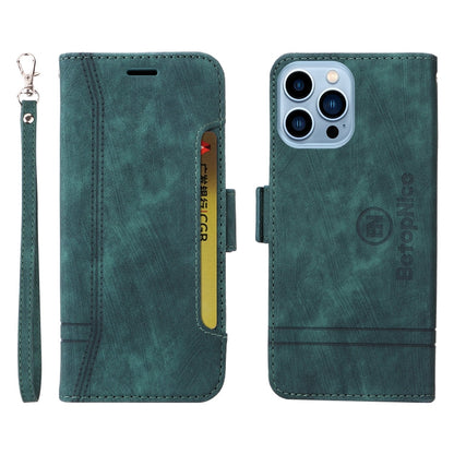 For iPhone 13 Pro Max BETOPNICE Dual-side Buckle Leather Phone Case(Green)