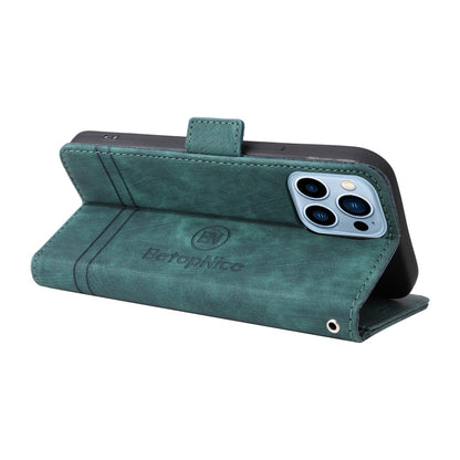 For iPhone 13 Pro Max BETOPNICE Dual-side Buckle Leather Phone Case(Green)