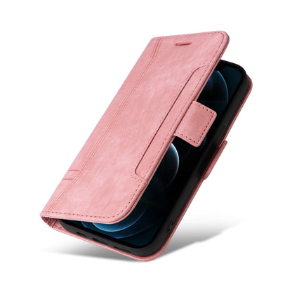 For iPhone 12 Pro Max BETOPNICE Dual-side Buckle Leather Phone Case(Pink)