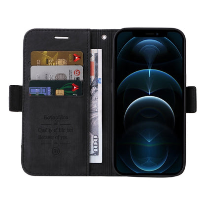 For iPhone 12 Pro Max BETOPNICE Dual-side Buckle Leather Phone Case(Black)