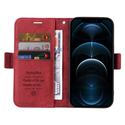 For iPhone 12 Pro Max BETOPNICE Dual-side Buckle Leather Phone Case(Red)