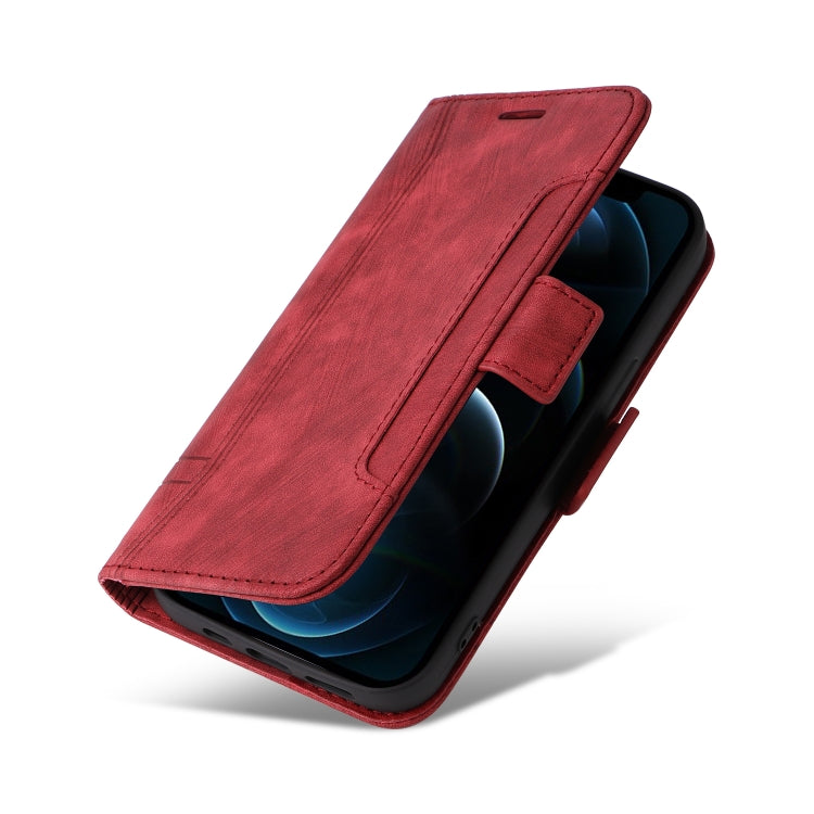For iPhone 12 Pro Max BETOPNICE Dual-side Buckle Leather Phone Case(Red)