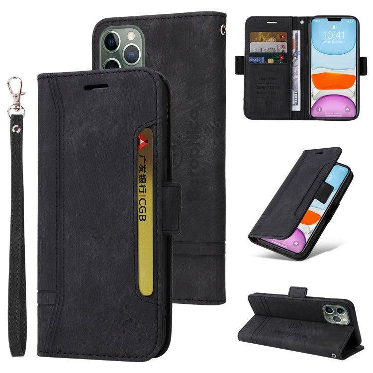 Pour iPhone 11 BETOPNICE Étui de téléphone en cuir à boucle double face (noir)